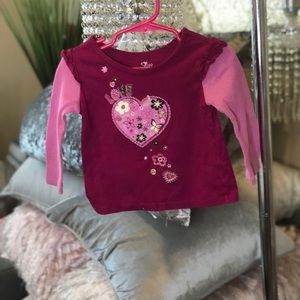 Pink heart LOVE long sleeve shirt